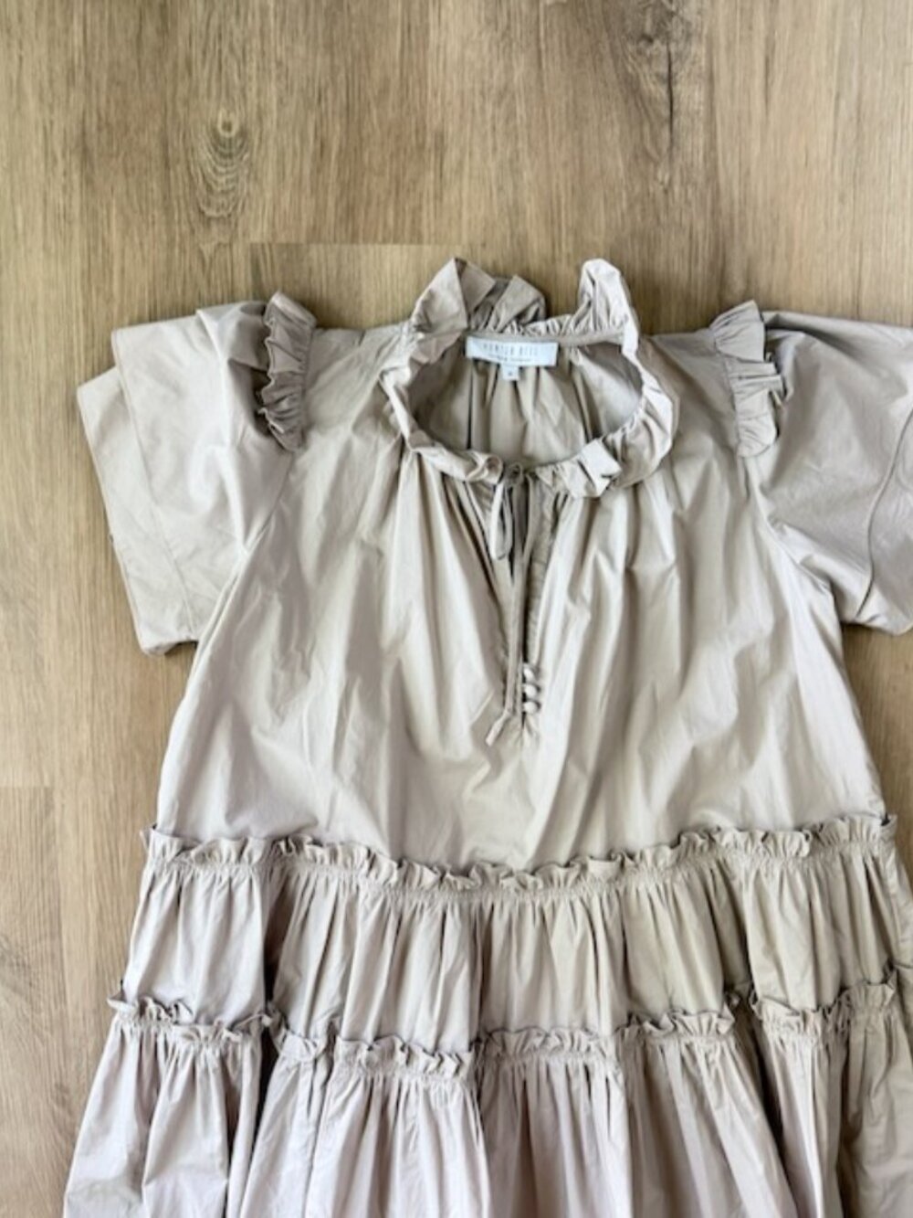 Hunter Bell New York Merritt Dress Taupe Cotton Poplin Sz SMALL - Picture 3 of 9